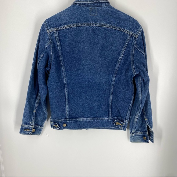 Vintage Lee Trucker Jean Jacket Zig Zag Stitch #153438 SZ S - Picture 3 of 15